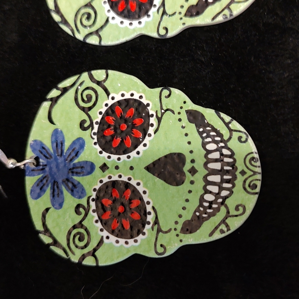💀 Awesome Large Metal Sugar Skull Earrings 💀